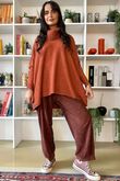 Beyond Terry Oversized Cowl Knit Russett Marl